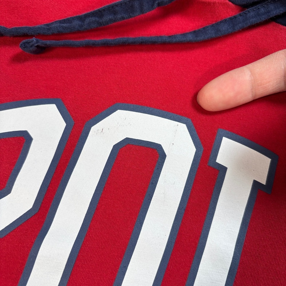 Polo Ralph Lauren Hoodie Men's XL Red Navy Colorblock 100% Cotton Drawstring - Picture 9 of 16